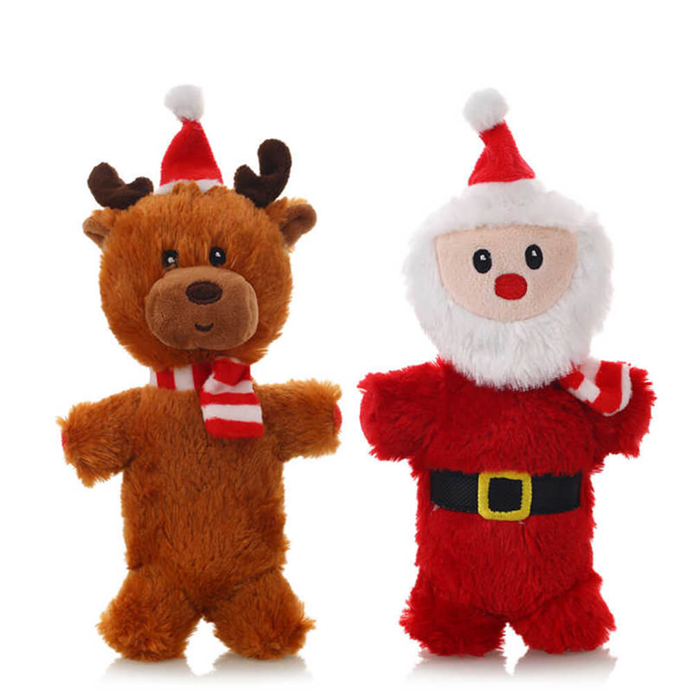 Navidad Santa Claus Doll Squeaker Interactive Plush Dog Toy
