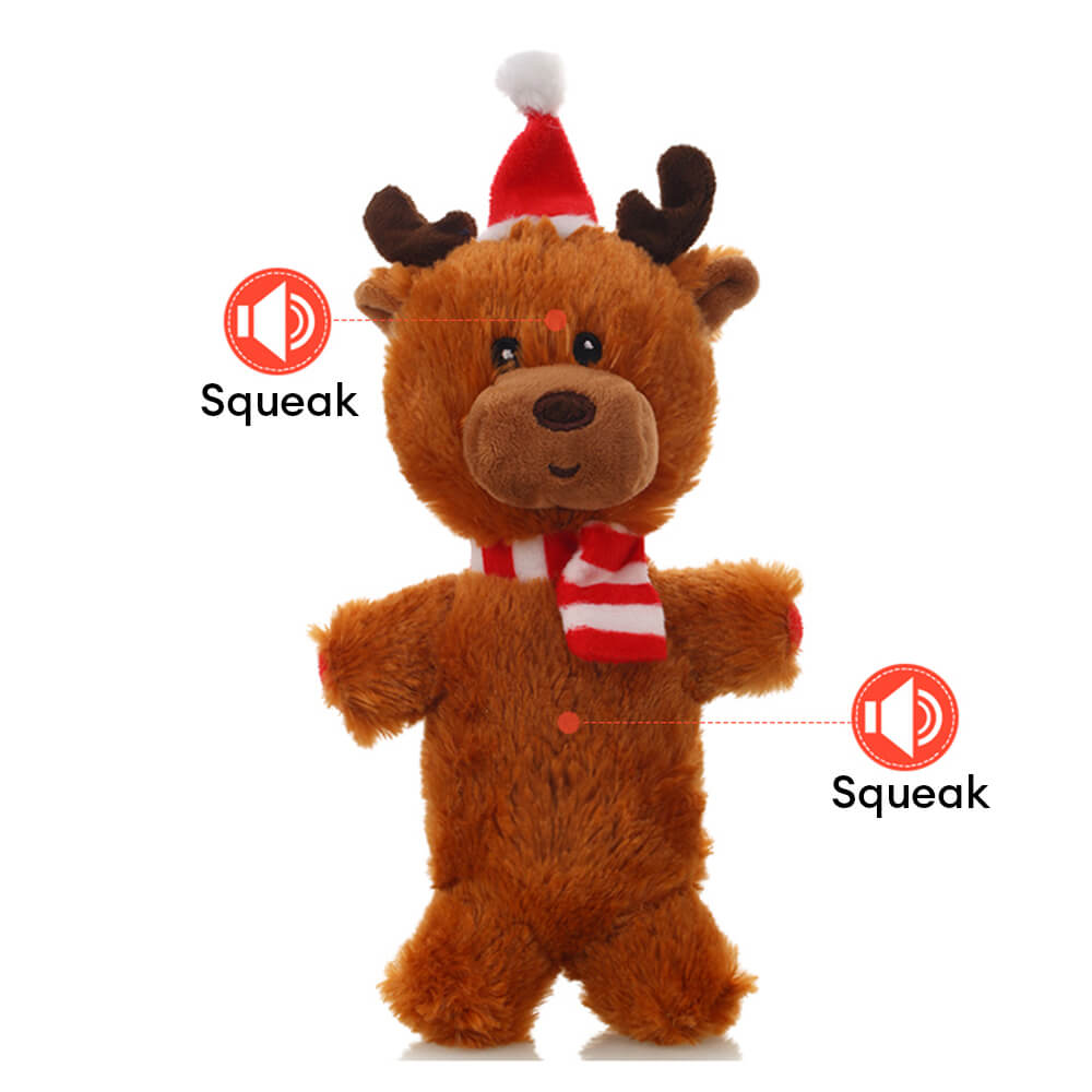 Navidad Santa Claus Doll Squeaker Interactive Plush Dog Toy