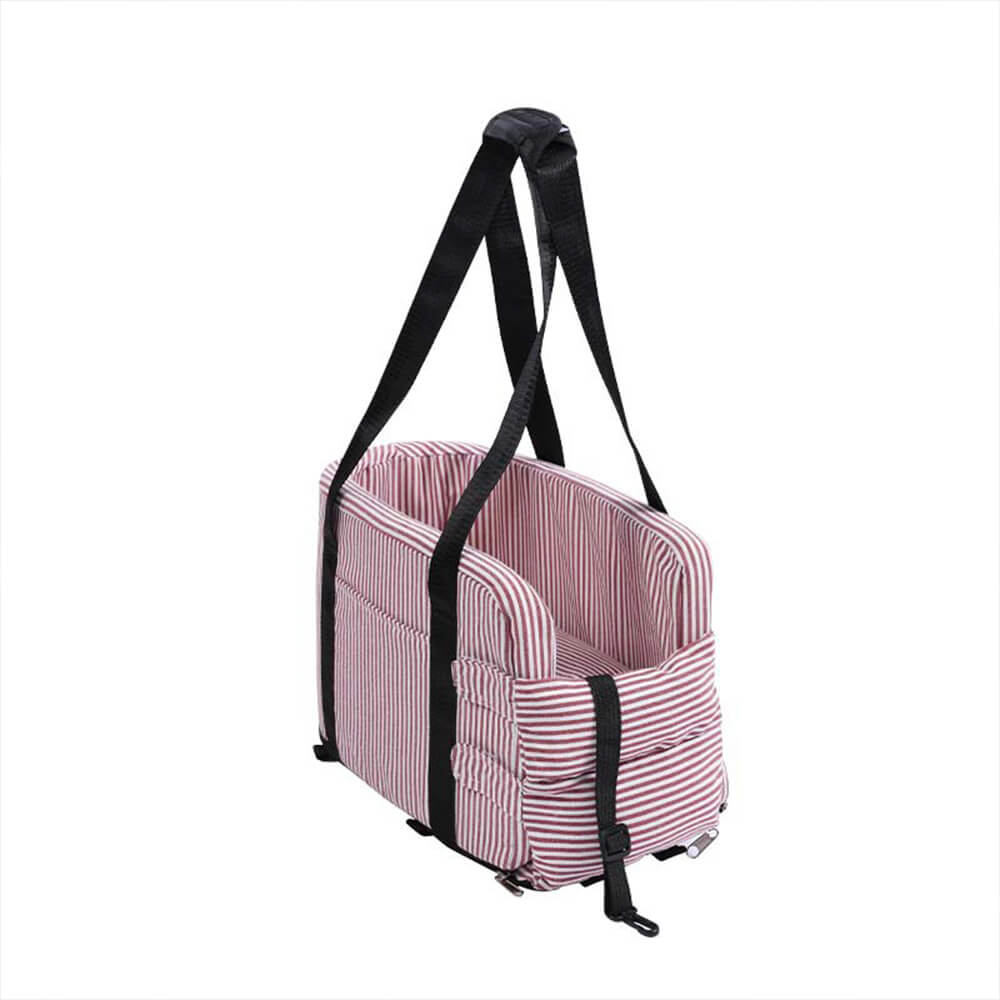Elegante asiento de seguridad para perros de viajes portátiles a cuadros