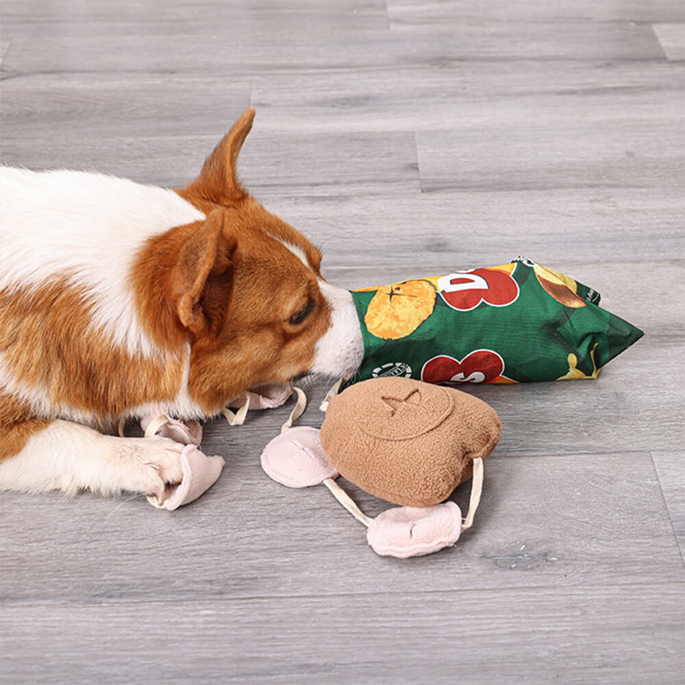 Patatas chips interactivos alimentador lento joya de perro chispeante