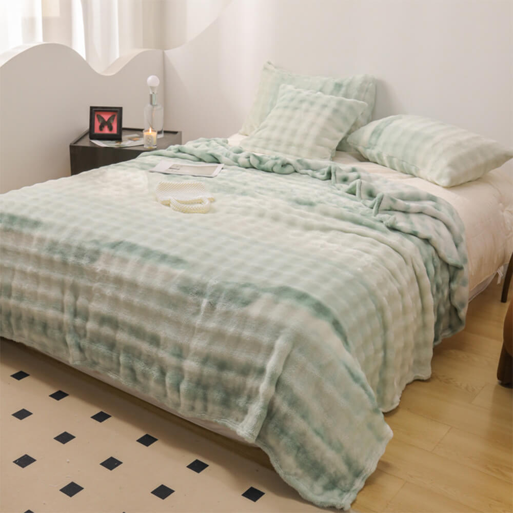 Grade de lujo Faux Rabbit Fur Soft Manta Flat Sheet