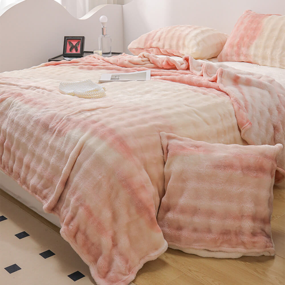 Grade de lujo Faux Rabbit Fur Soft Manta Flat Sheet