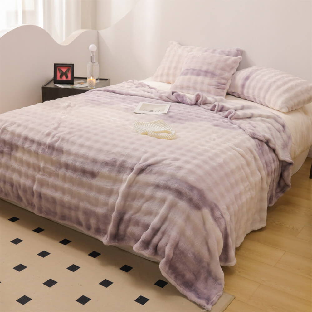 Grade de lujo Faux Rabbit Fur Soft Manta Flat Sheet