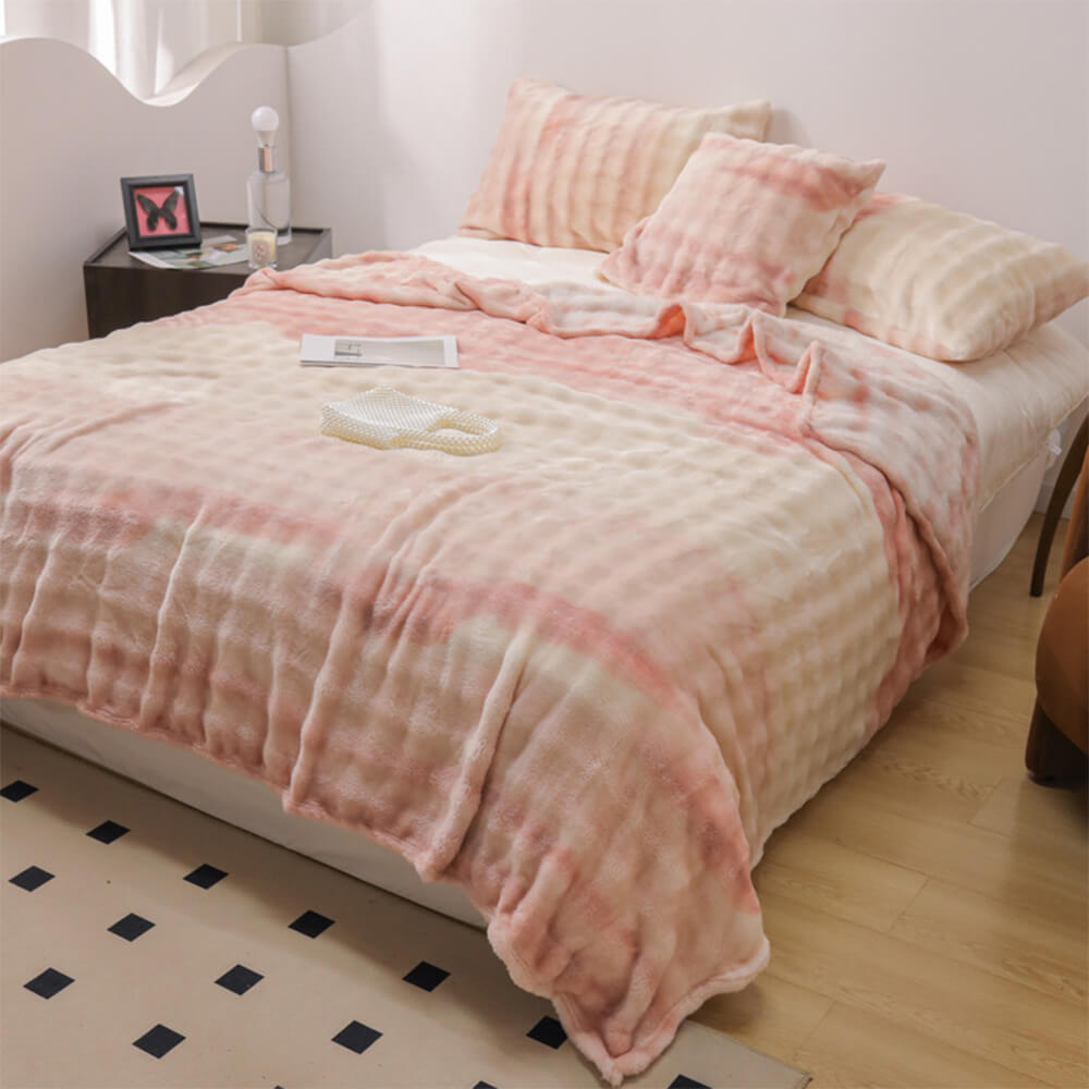 Grade de lujo Faux Rabbit Fur Soft Manta Flat Sheet