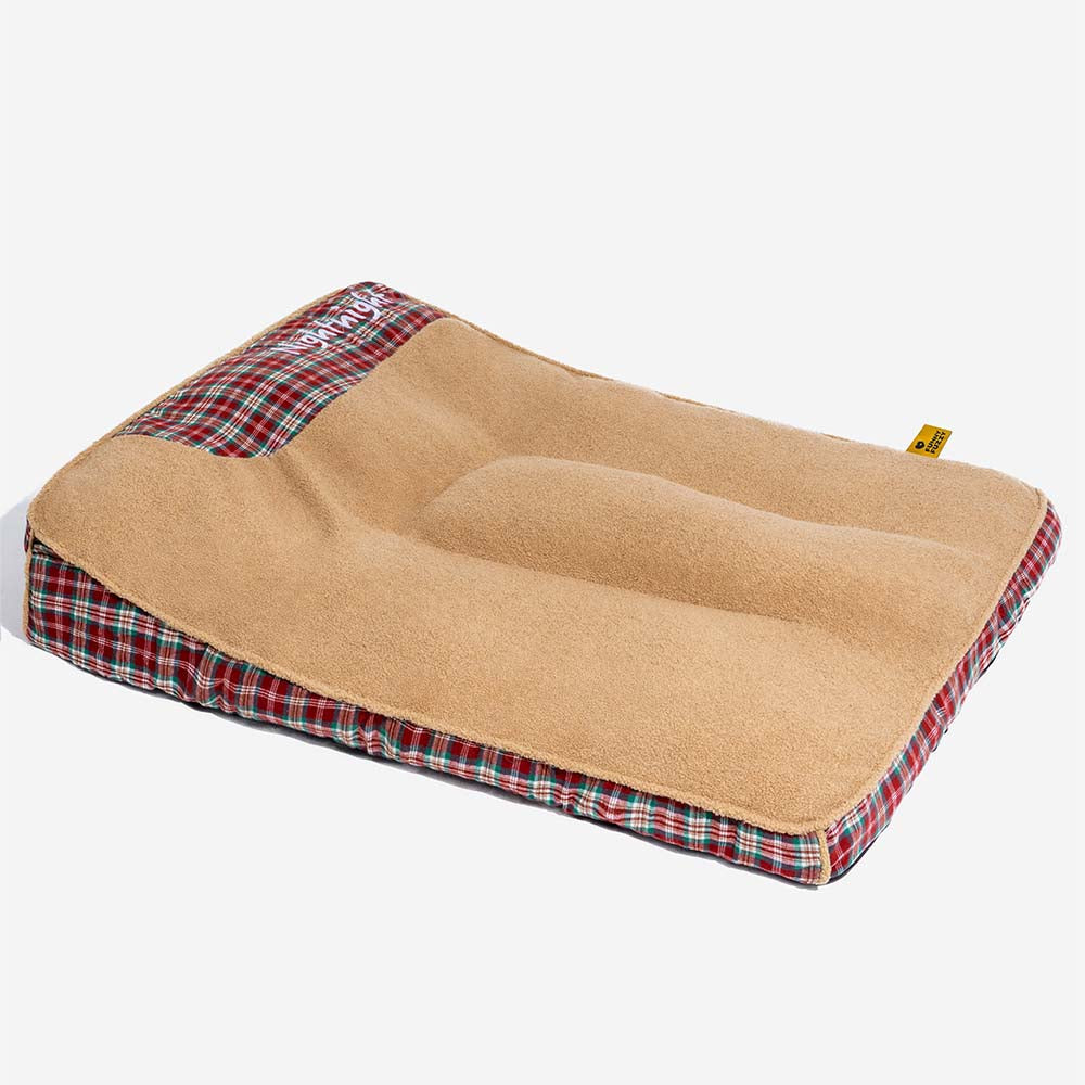 Lit pour chien rectangulaire orthopédique moelleux extra large en peluche lavable - Nuit-nuit