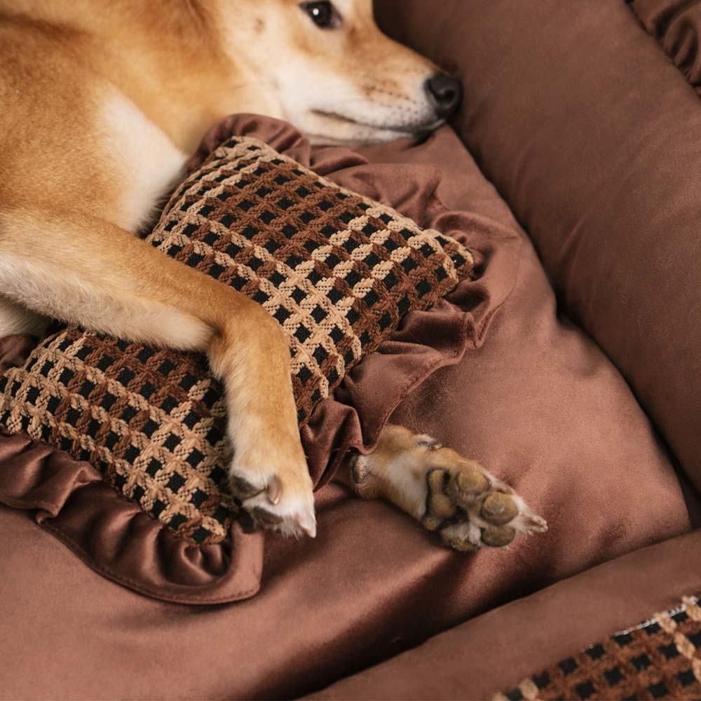 Klassisches, luxuriöses, waschbares, gemütliches Hundekissenbett mit Blumenmuster – Bliss Napper