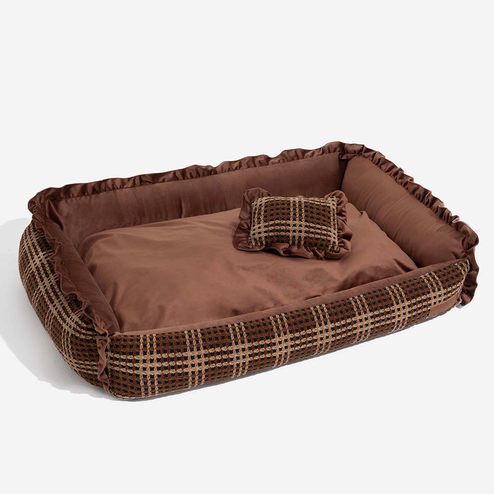 Klassisches, luxuriöses, waschbares, gemütliches Hundekissenbett mit Blumenmuster – Bliss Napper