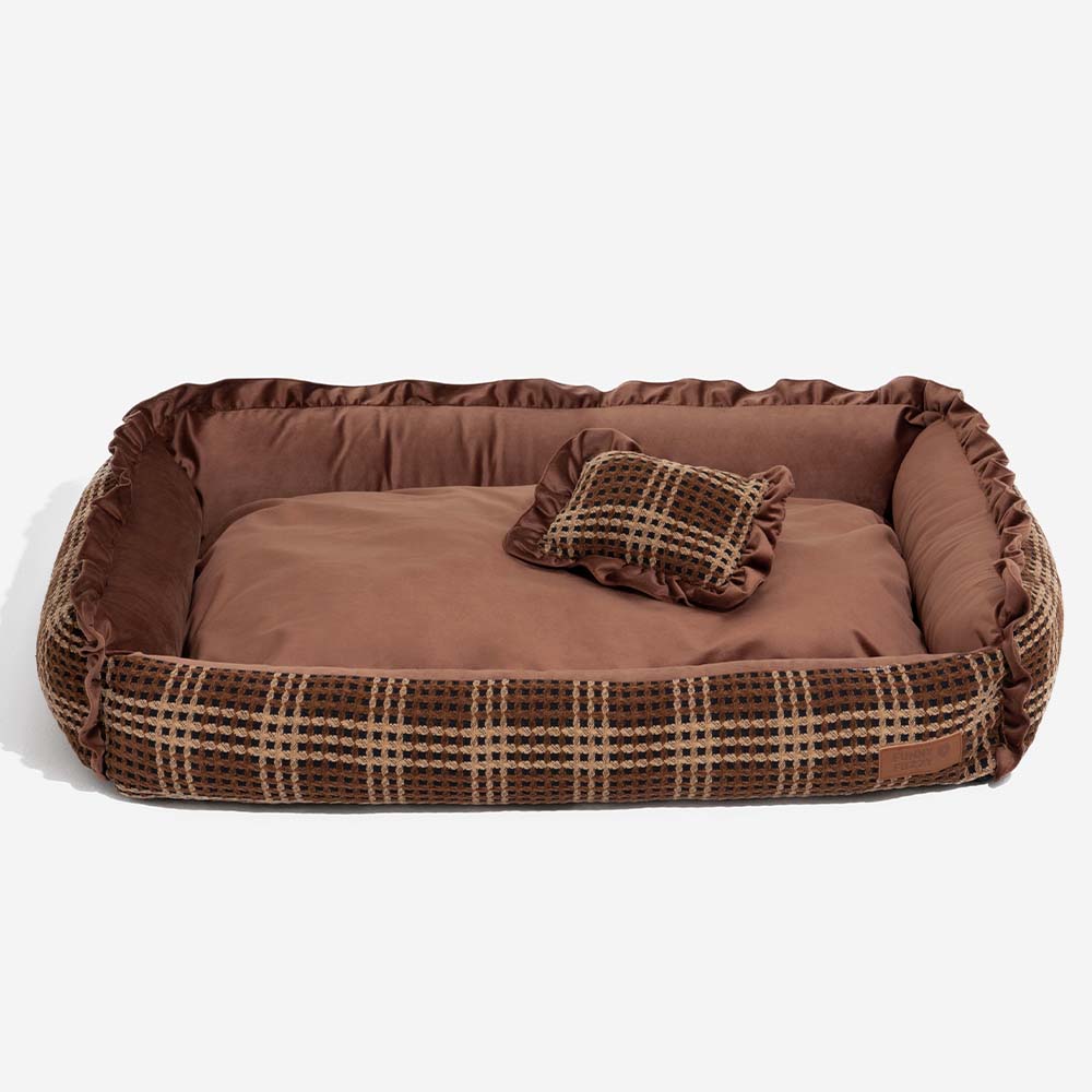 Klassisches, luxuriöses, waschbares, gemütliches Hundekissenbett mit Blumenmuster – Bliss Napper