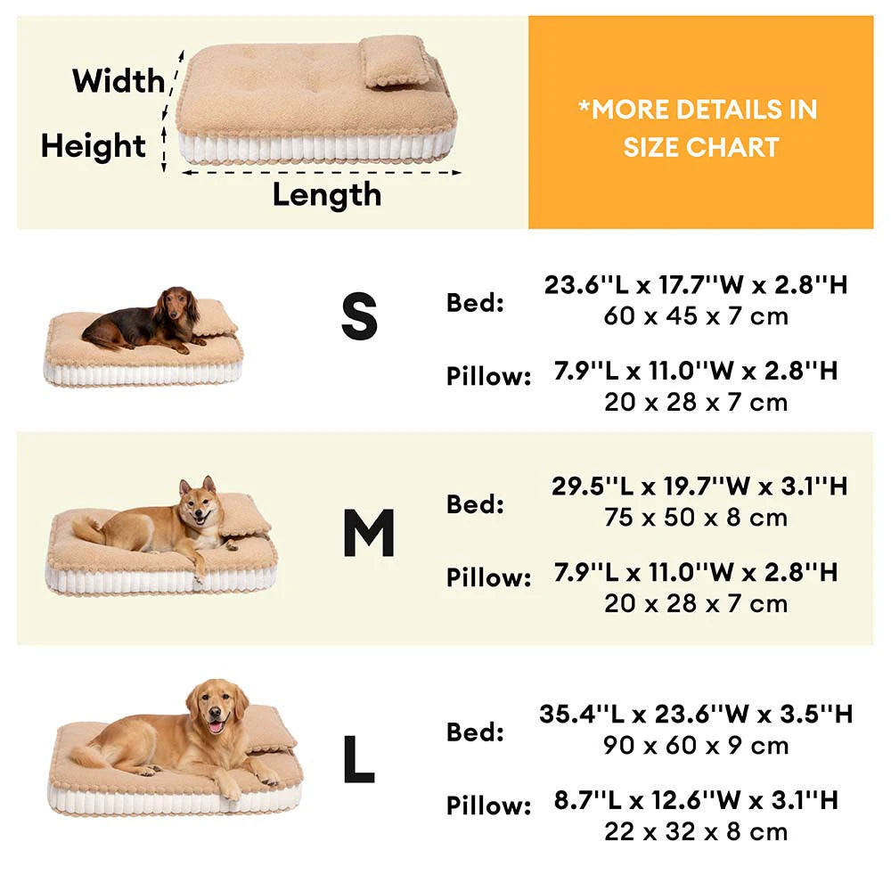 Comfy Plush Biscuit-Inspired Orthopedic Dog Bed with Pillow – SweetNap