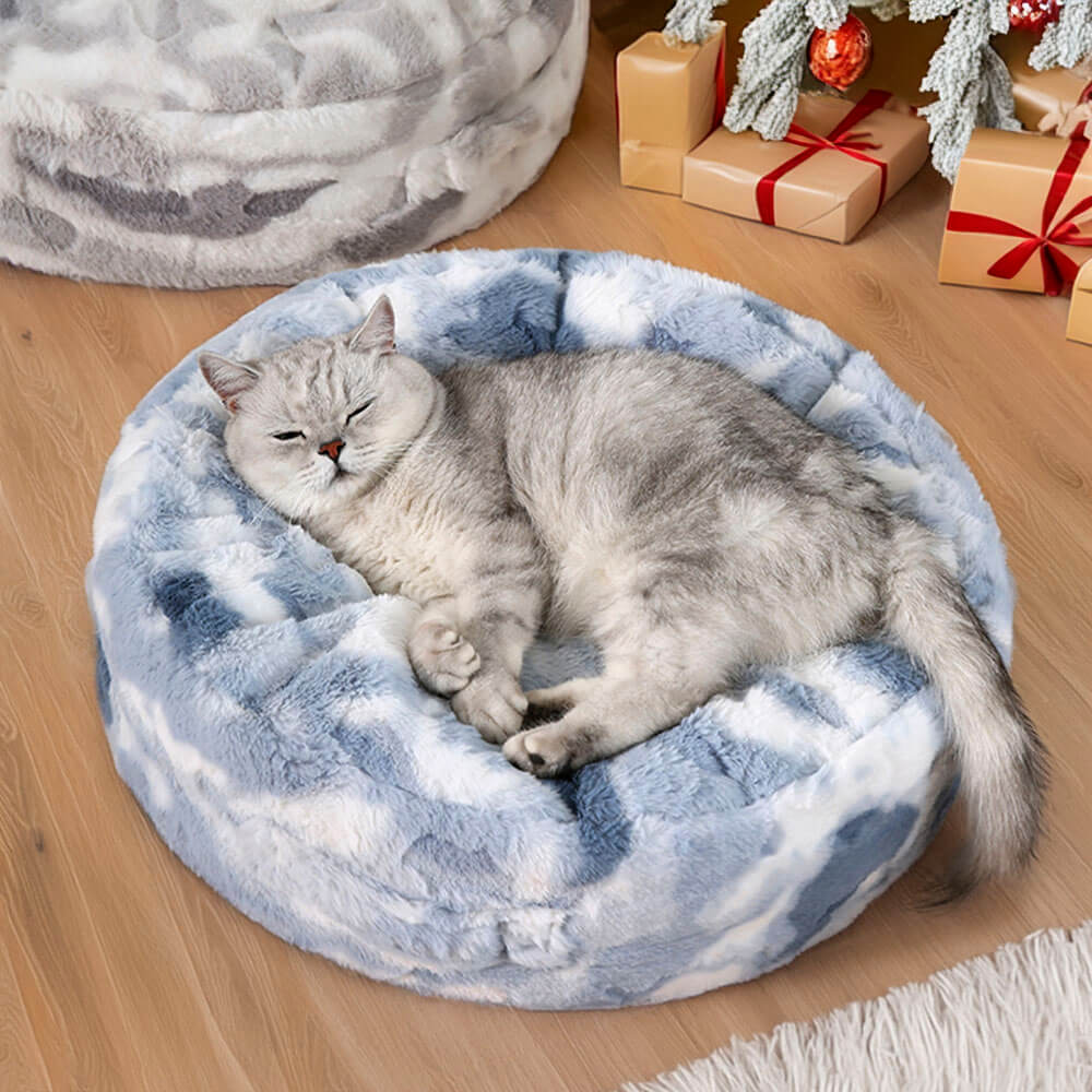 Lits ronds pour chiens Cloudy Fluffy Calming Donuts