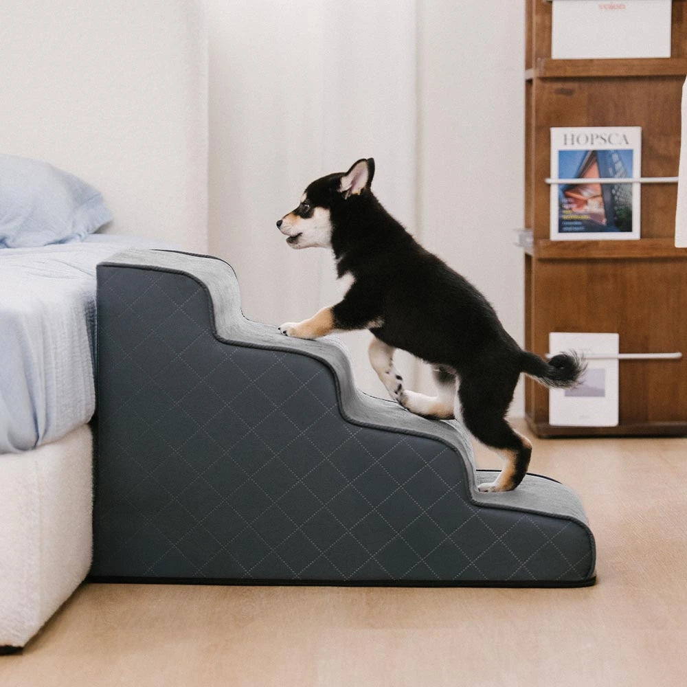 Escaleras de mascotas extraíbles de esponja de alta densidad de cuero de cuero - Luxestep