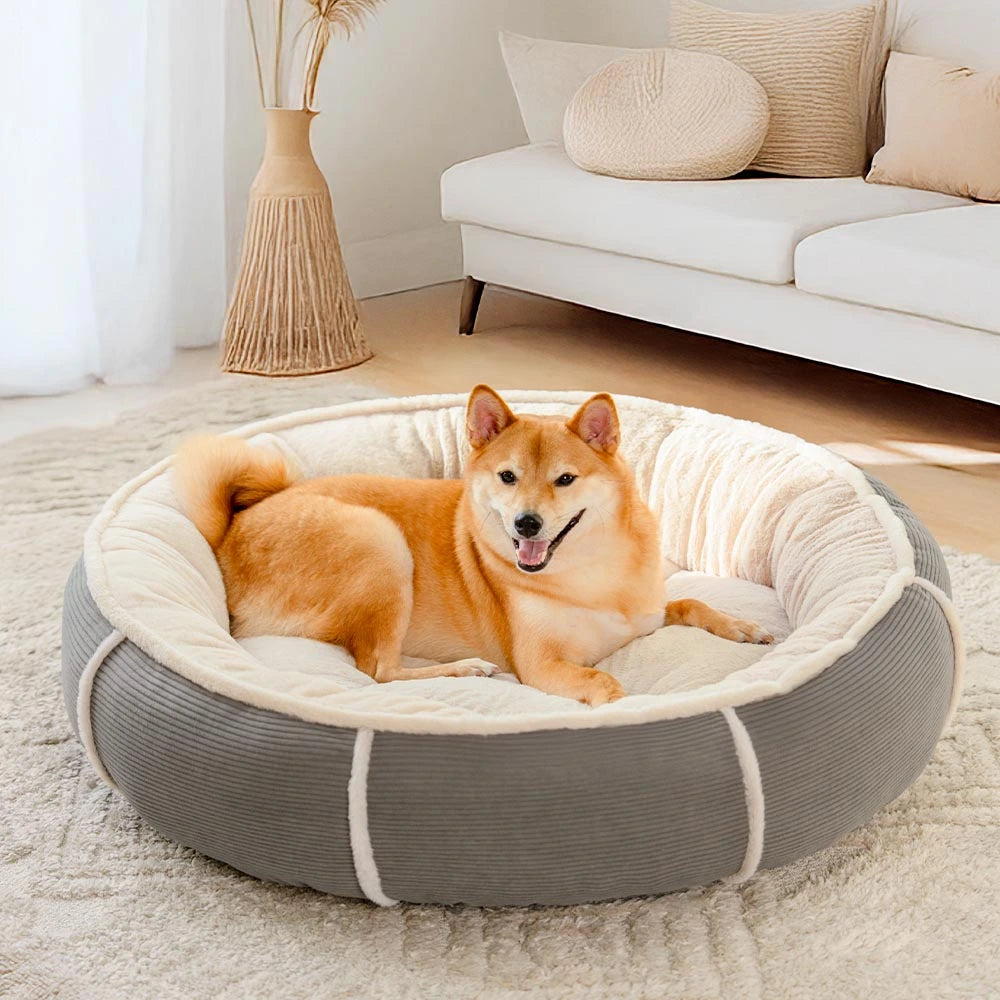 Cama de perros de donas anti-ansiedad ultra lujosa