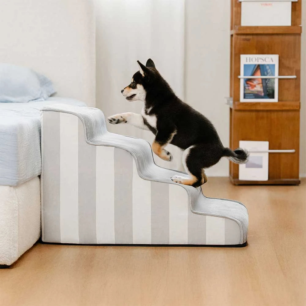 Trendy Striped Removable Sponge Anti-Slip Pet Stair - SafeStep