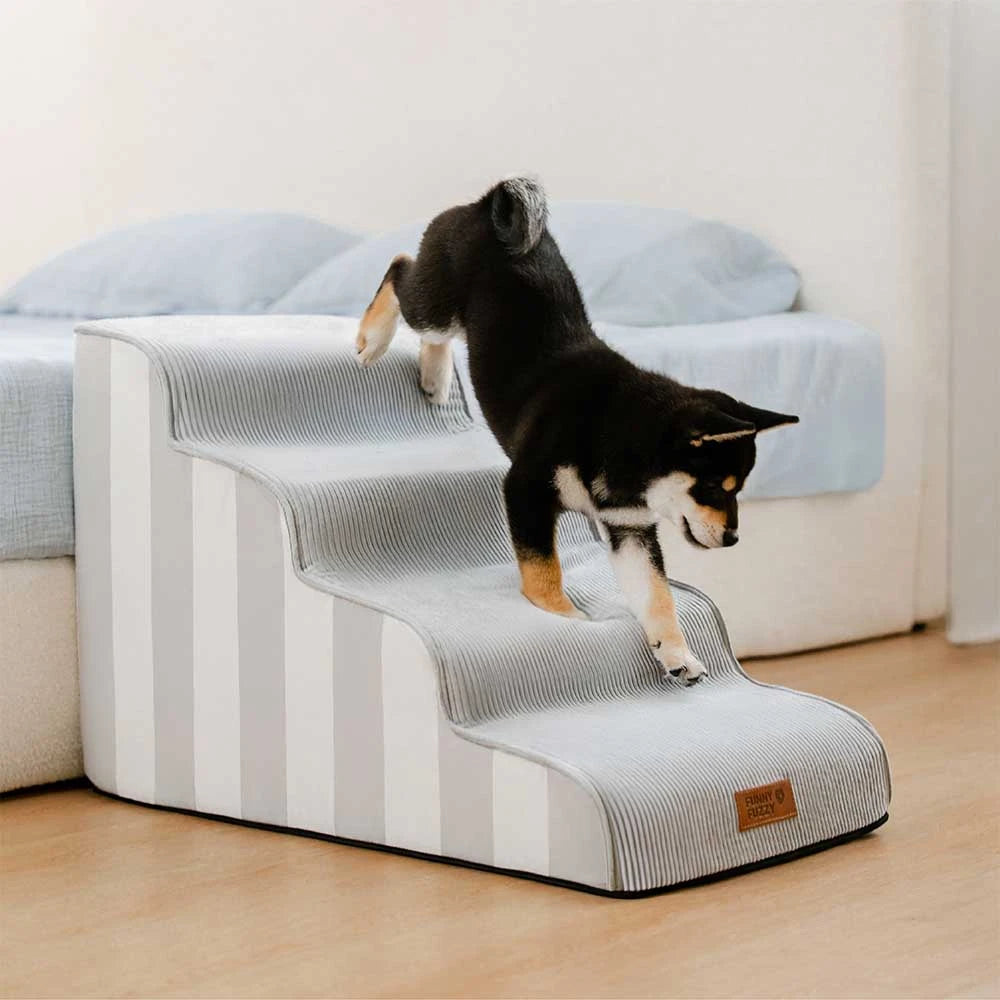 Trendy Striped Removable Sponge Anti-Slip Pet Stair - SafeStep