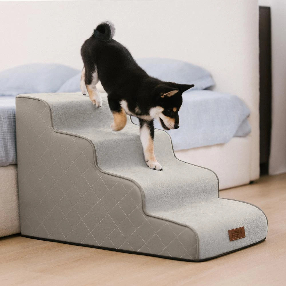 Escaleras de mascotas extraíbles de esponja de alta densidad de cuero de cuero - Luxestep