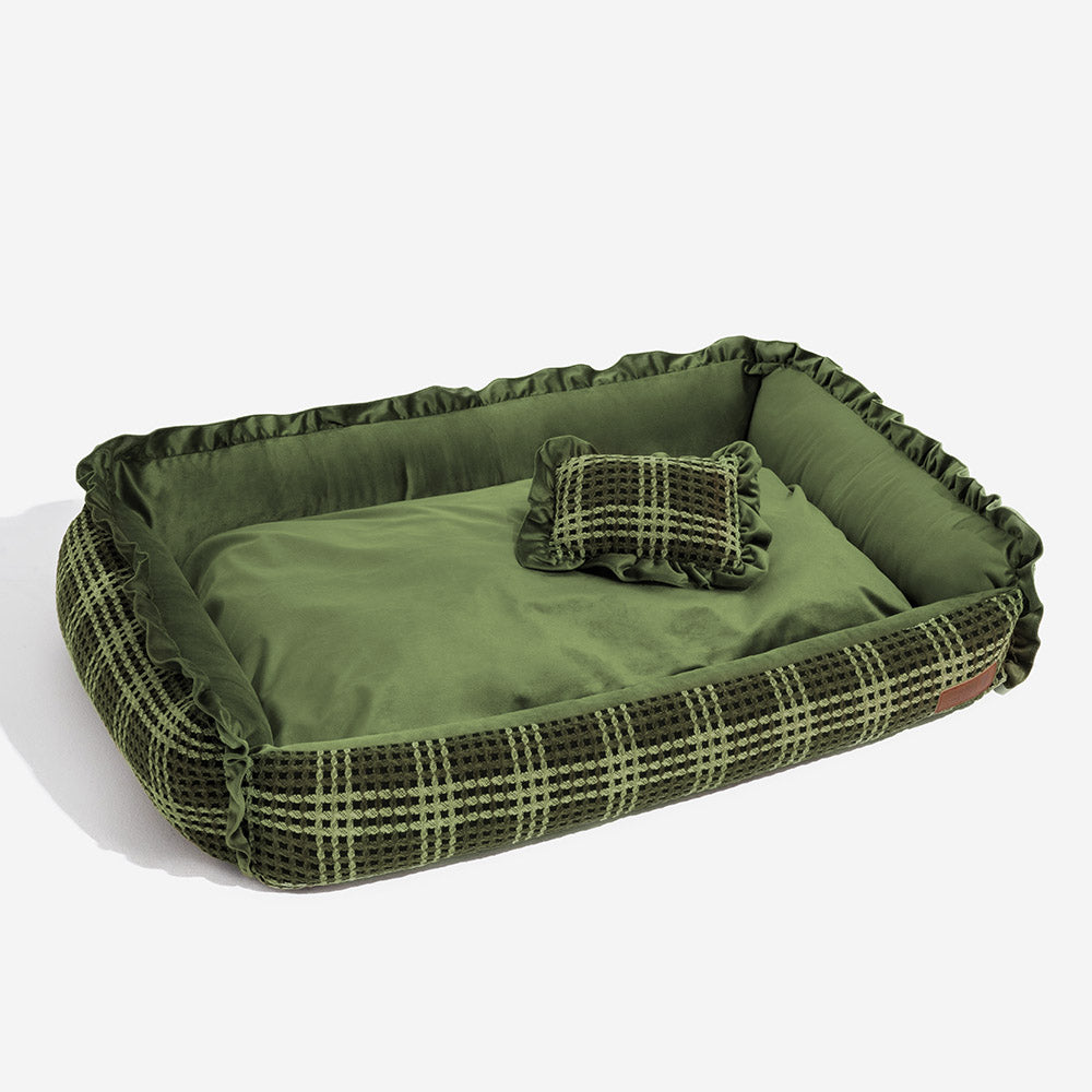 Klassisches, luxuriöses, waschbares, gemütliches Hundekissenbett mit Blumenmuster – Bliss Napper