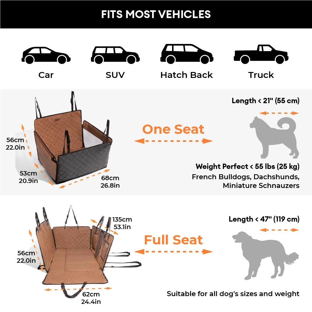 Cubierta de asiento de auto para hamacas para perros de cuero de cuero de piel sintética - Propsector de paseos