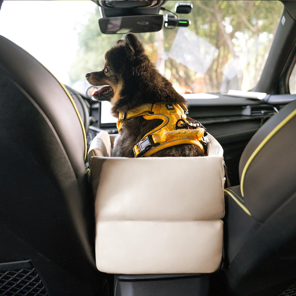 Asiento de auto para mascotas de la consola de mascotas de cuero de forma portátil Faux