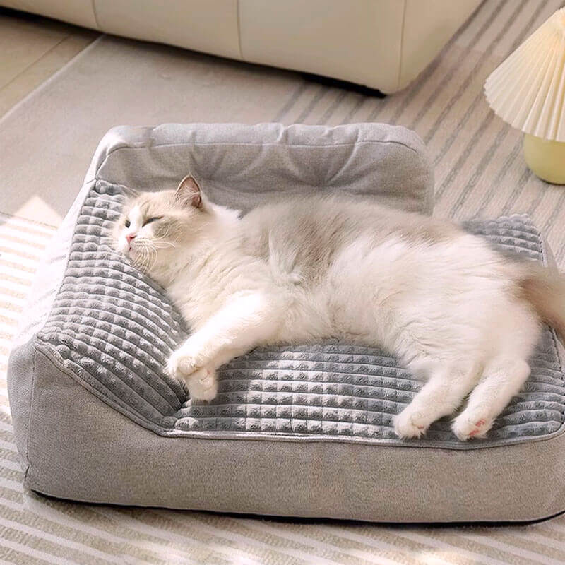 Grand lit d'oreiller lavable et épais pour chat et chien, toutes saisons