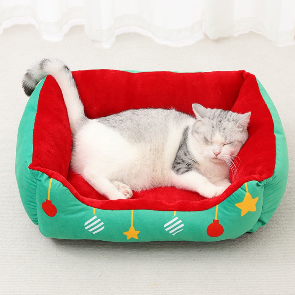 Weihnachtsgeschenkbox, warmes, halbgeschlossenes Höhlenbett für Hunde und Katzen