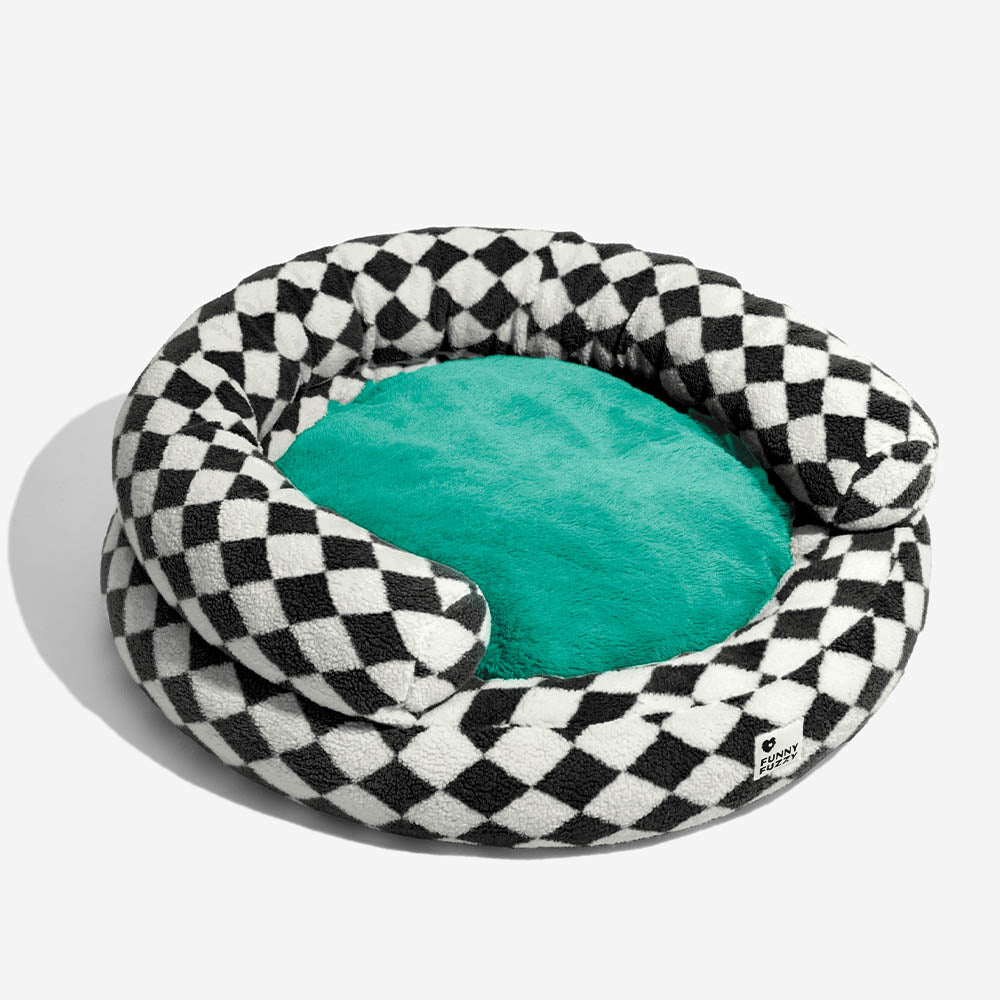 Cama clásica de Donut Dog Bolster Donut Bolster Argyle - Haven acogedor