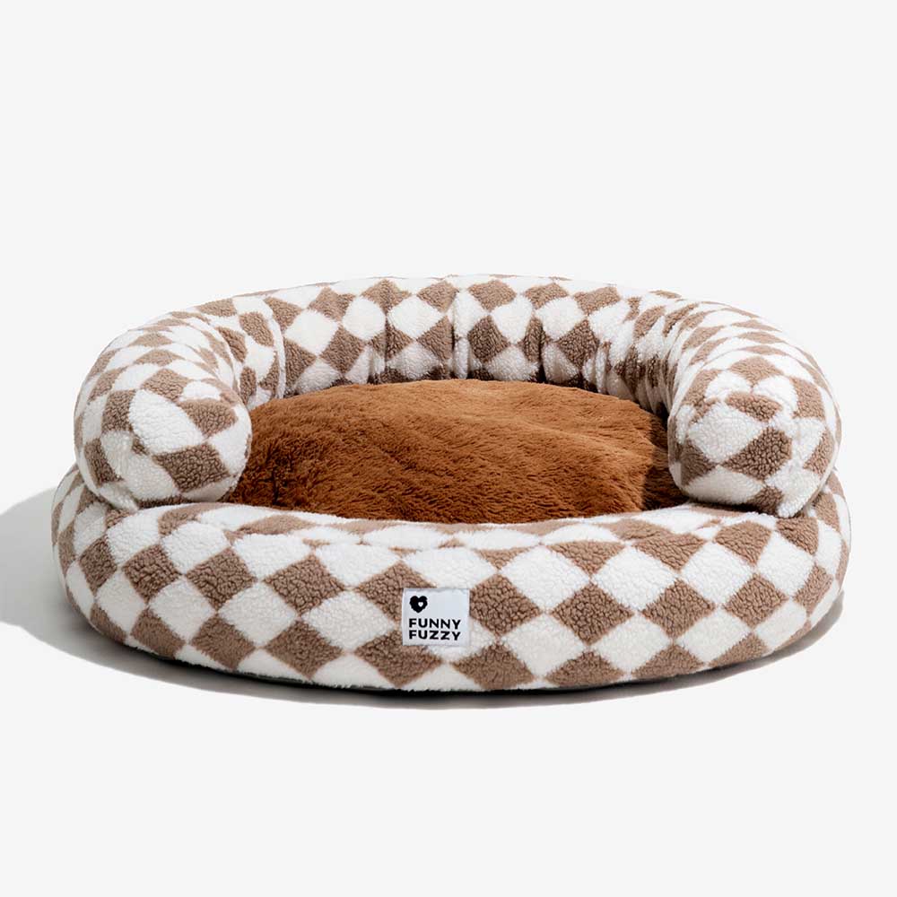 Cama clásica de Donut Dog Bolster Donut Bolster Argyle - Haven acogedor