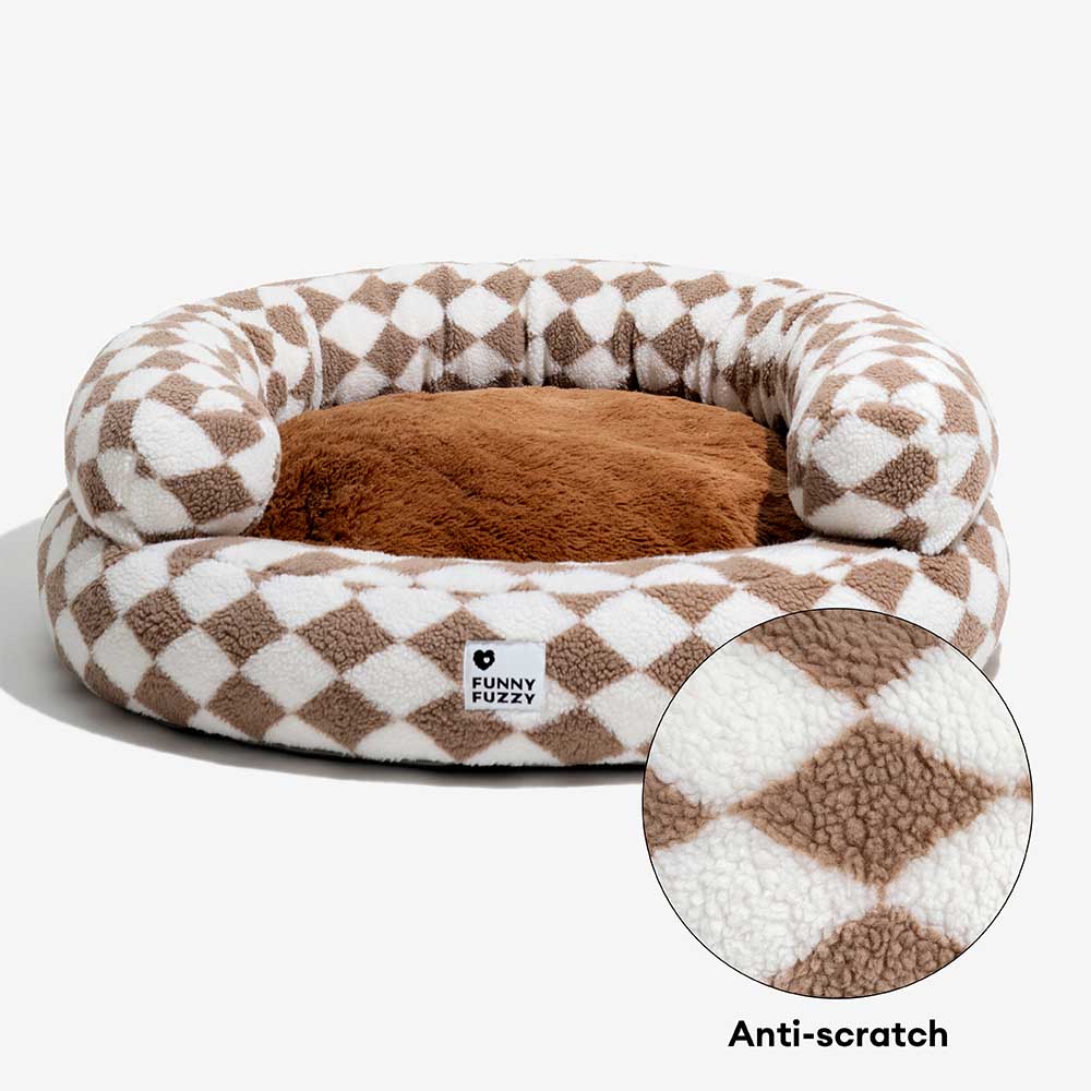 Cama clásica de Donut Dog Bolster Donut Bolster Argyle - Haven acogedor