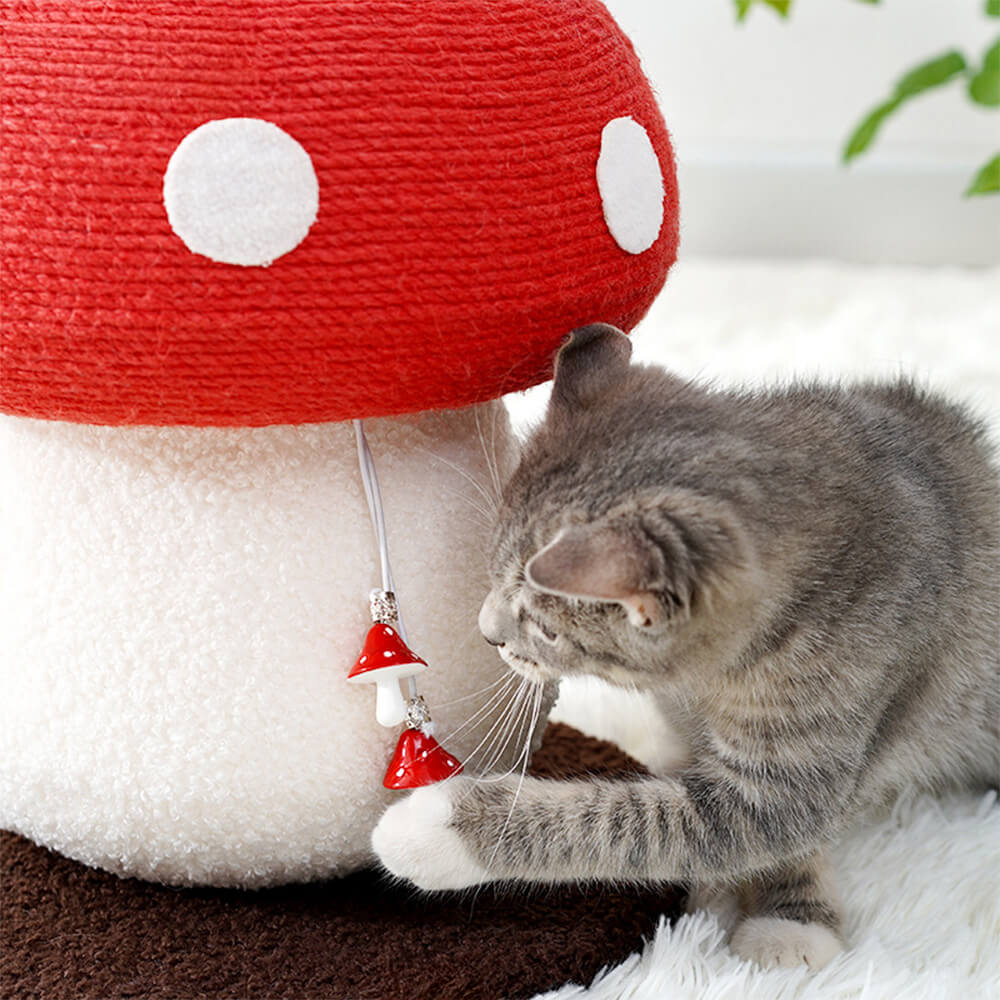 Poste de rasguño de sisal natural en forma de hongo para gatos grandes