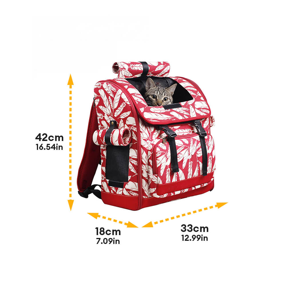 Mochila de gato de viaje de mascotas de impresión hawaiana de moda y cómoda