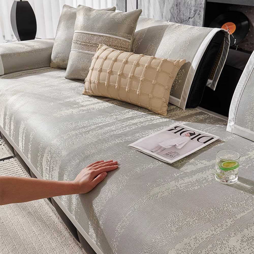 Flowing Cloud Pattern Ice Silk Durable Non-Slip Couch Cover