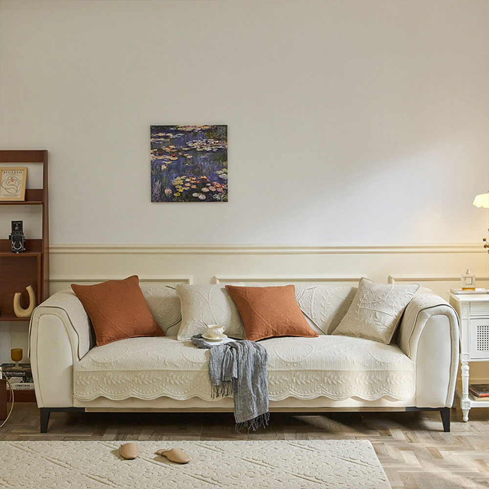 Cubierta de sofá de granja de algodón transpirable de algodón tejido boho