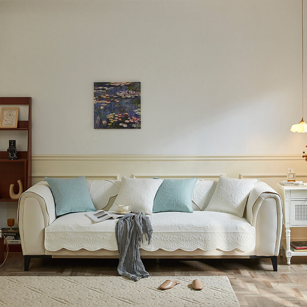 Cubierta de sofá de granja de algodón transpirable de algodón tejido boho