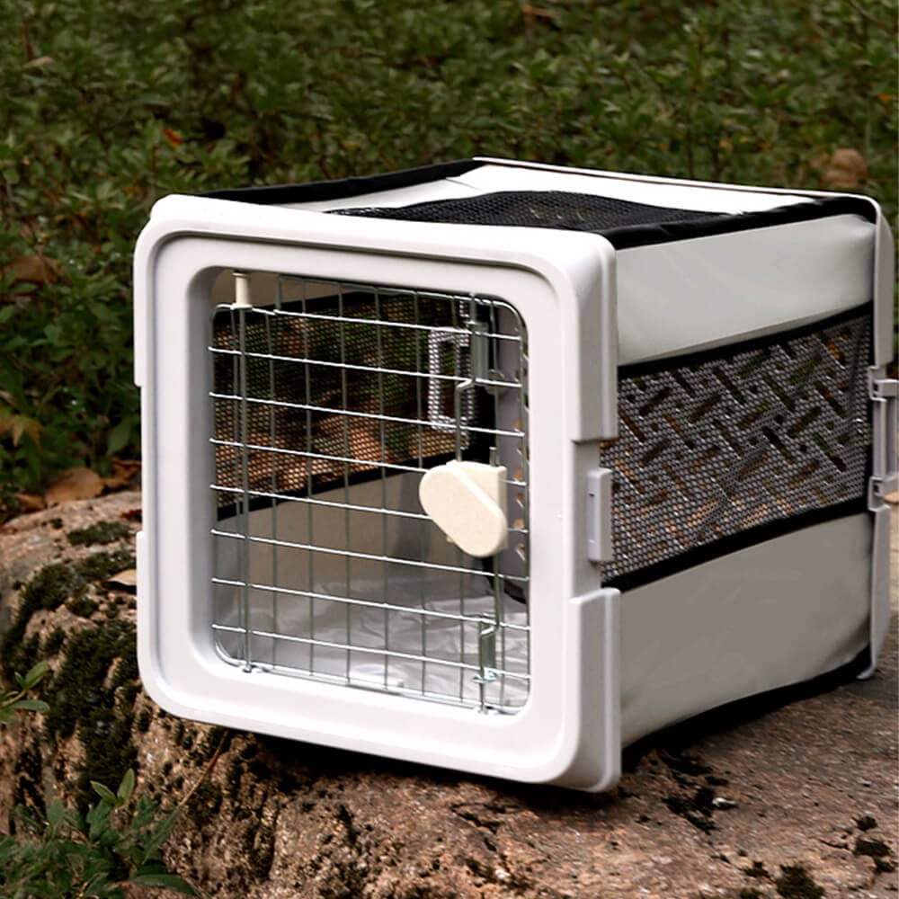 Breathable Foldable Hard-Shell Pet Carrier Crate for Cats & Small Dogs