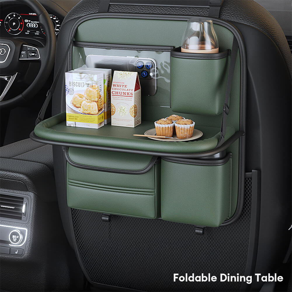 Organizador plegable del asiento trasero del automóvil con mesa de bandeja