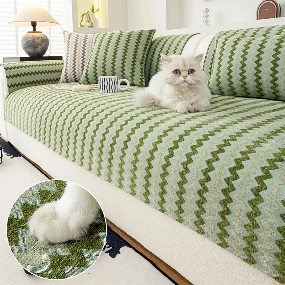 Chenille Art Corrugated Breathable Non-slip Couch Cover