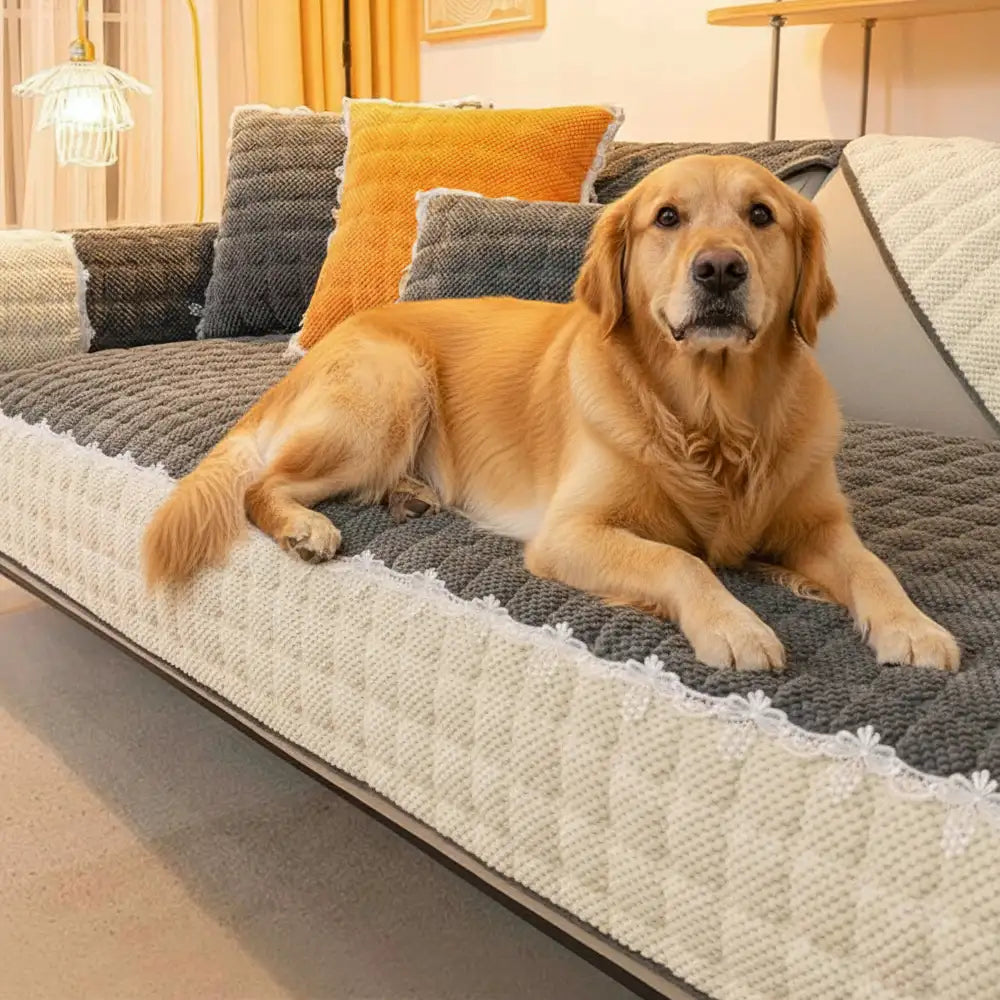 Corduroy Warm Scratch Resistant Sofa Protective Couch Cover