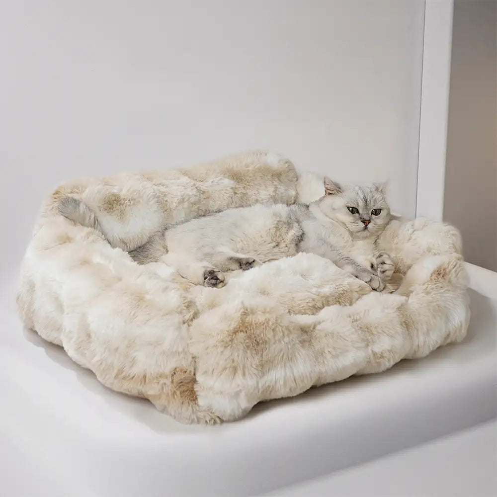 Faux Rabbit Velvet Fluffy Soft Dog And Cat Sofa Bed