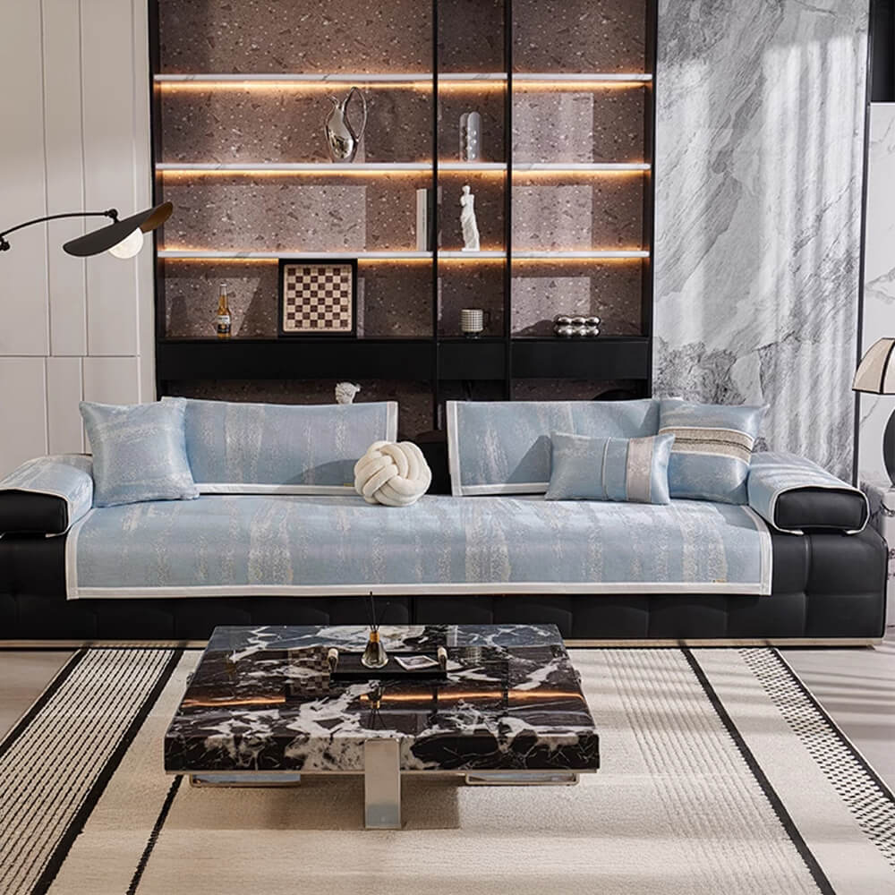 Flowing Cloud Pattern Ice Silk Durable Non-Slip Couch Cover