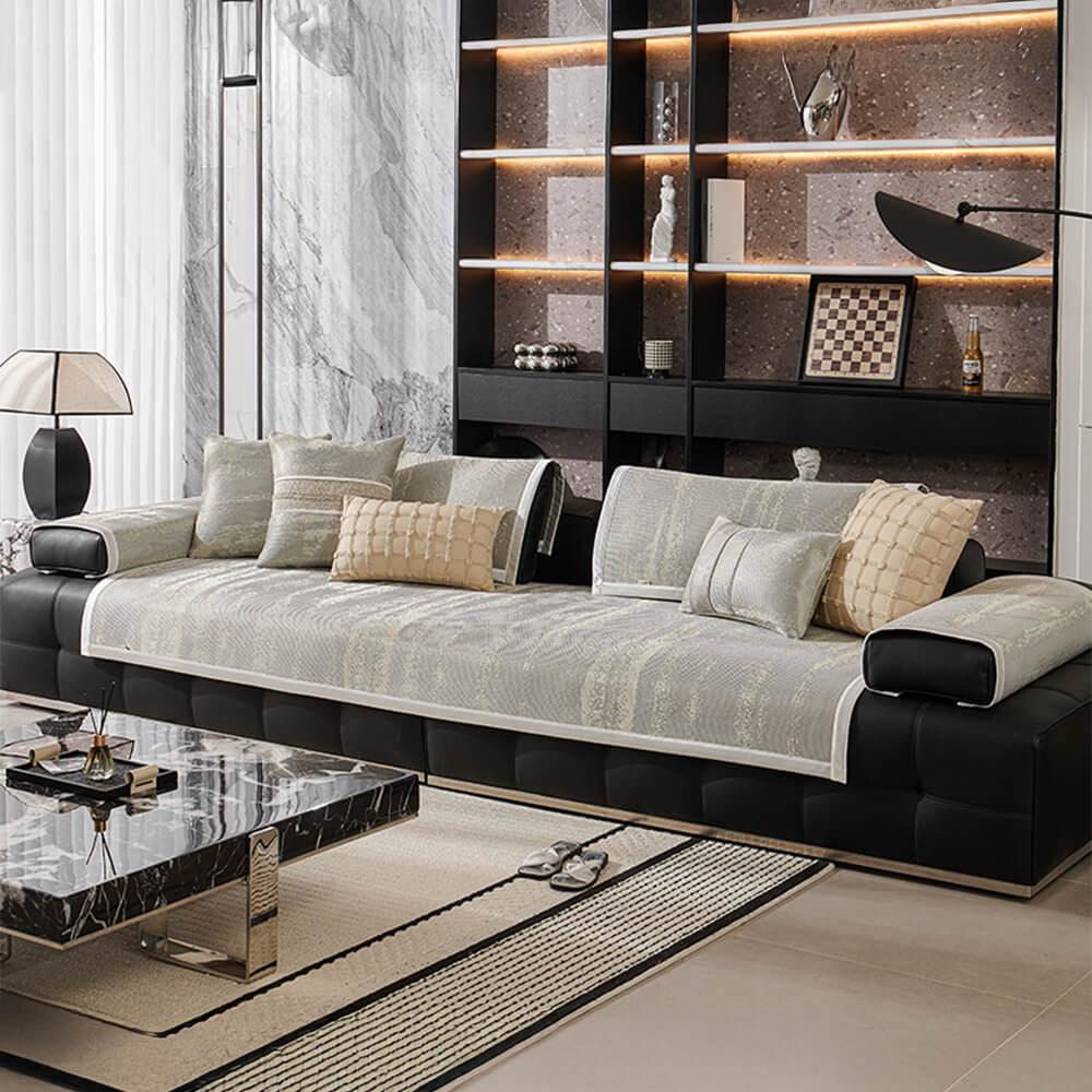 Flowing Cloud Pattern Ice Silk Durable Non-Slip Couch Cover