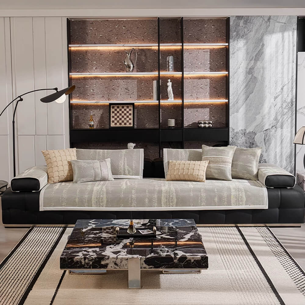Flowing Cloud Pattern Ice Silk Durable Non-Slip Couch Cover
