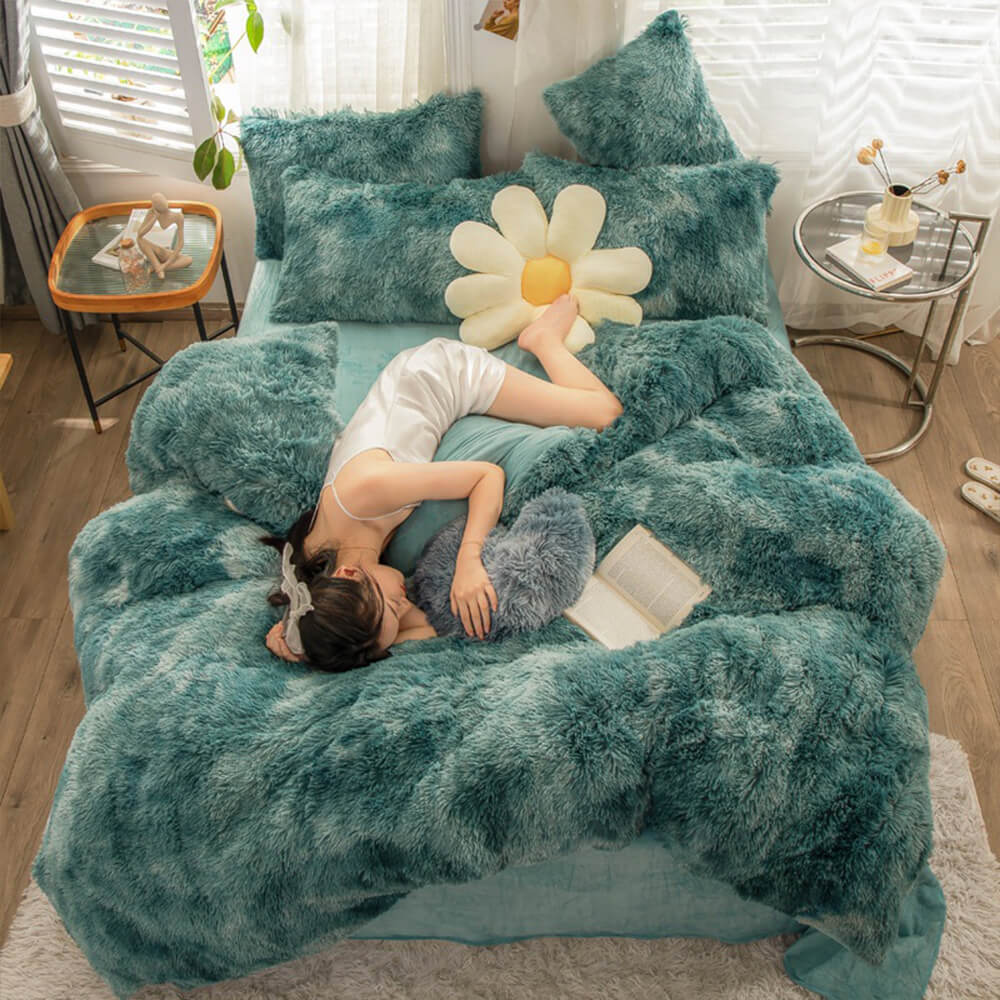 Moda de gradiente Long Fehip Set de cama tibia