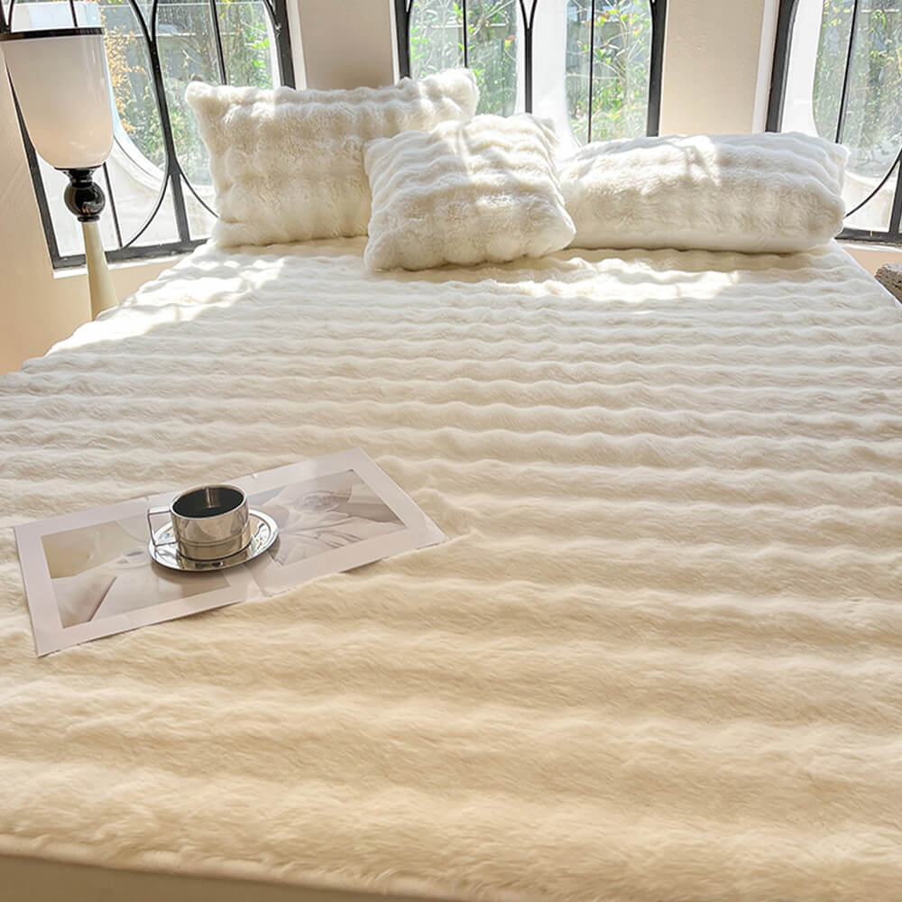 Cubierta de colchón de láminas calientes de lujosa burbuja de burbujas