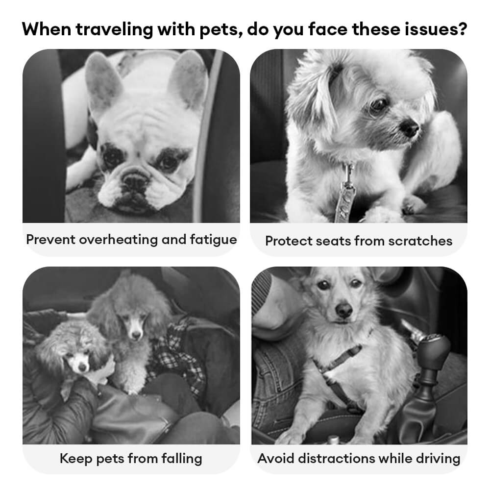Soft Velvet Quilted Multifunctional Center Console Dog Car Seat