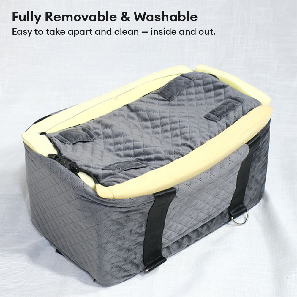Soft Velvet Quilted Multifunctional Center Console Dog Car Seat