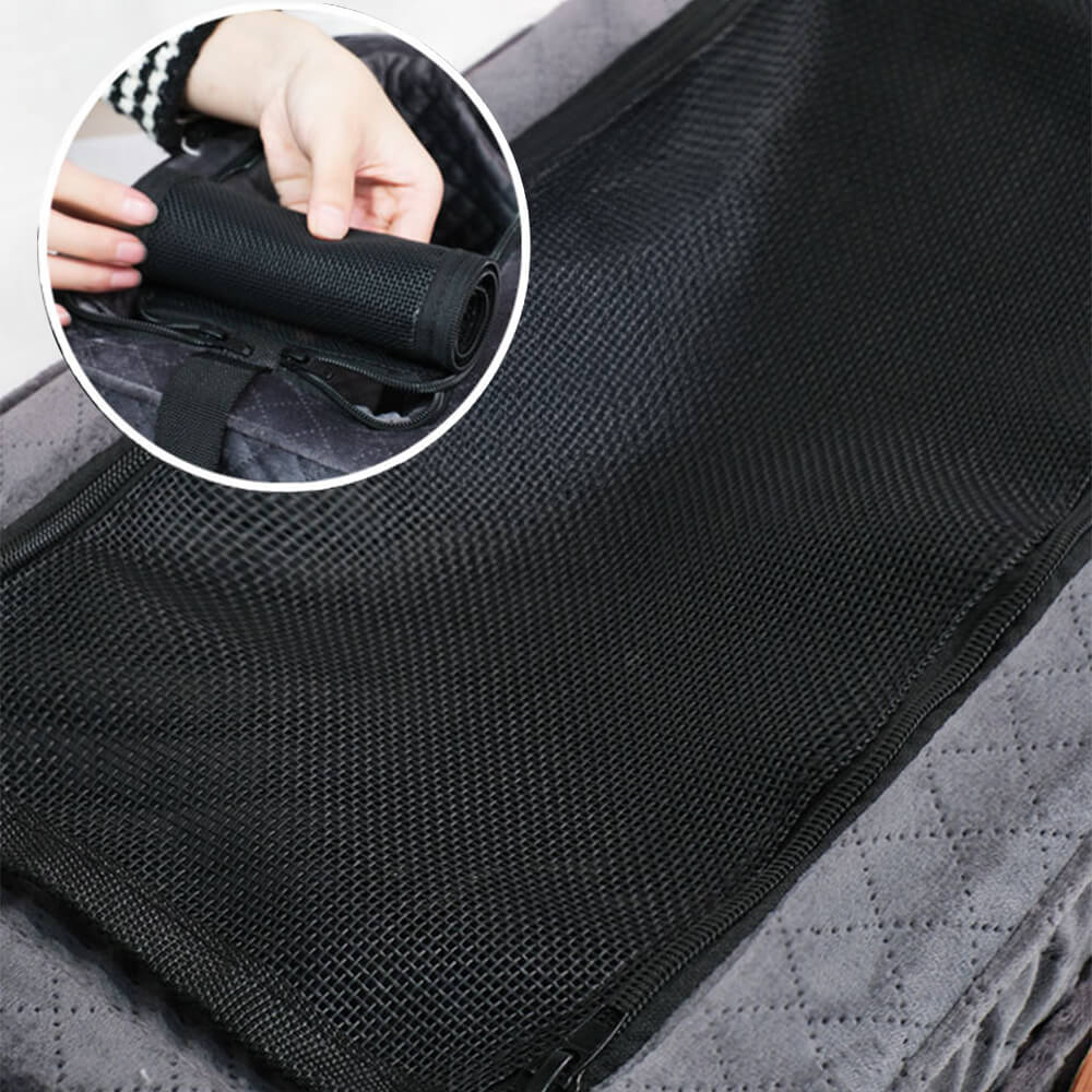 Soft Velvet Quilted Multifunctional Center Console Dog Car Seat