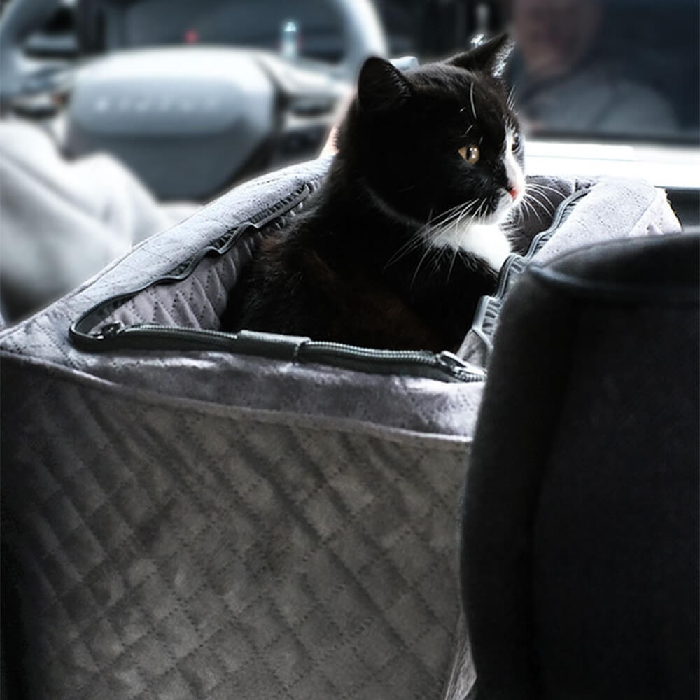 Soft Velvet Quilted Multifunctional Center Console Dog Car Seat