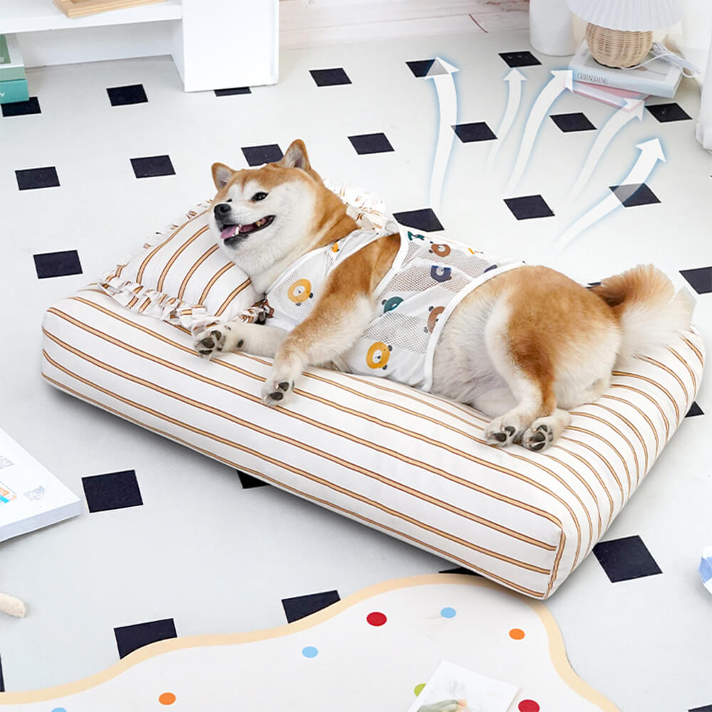 Algodón rayado grueso acolchado & Cama de almohada suave para perros