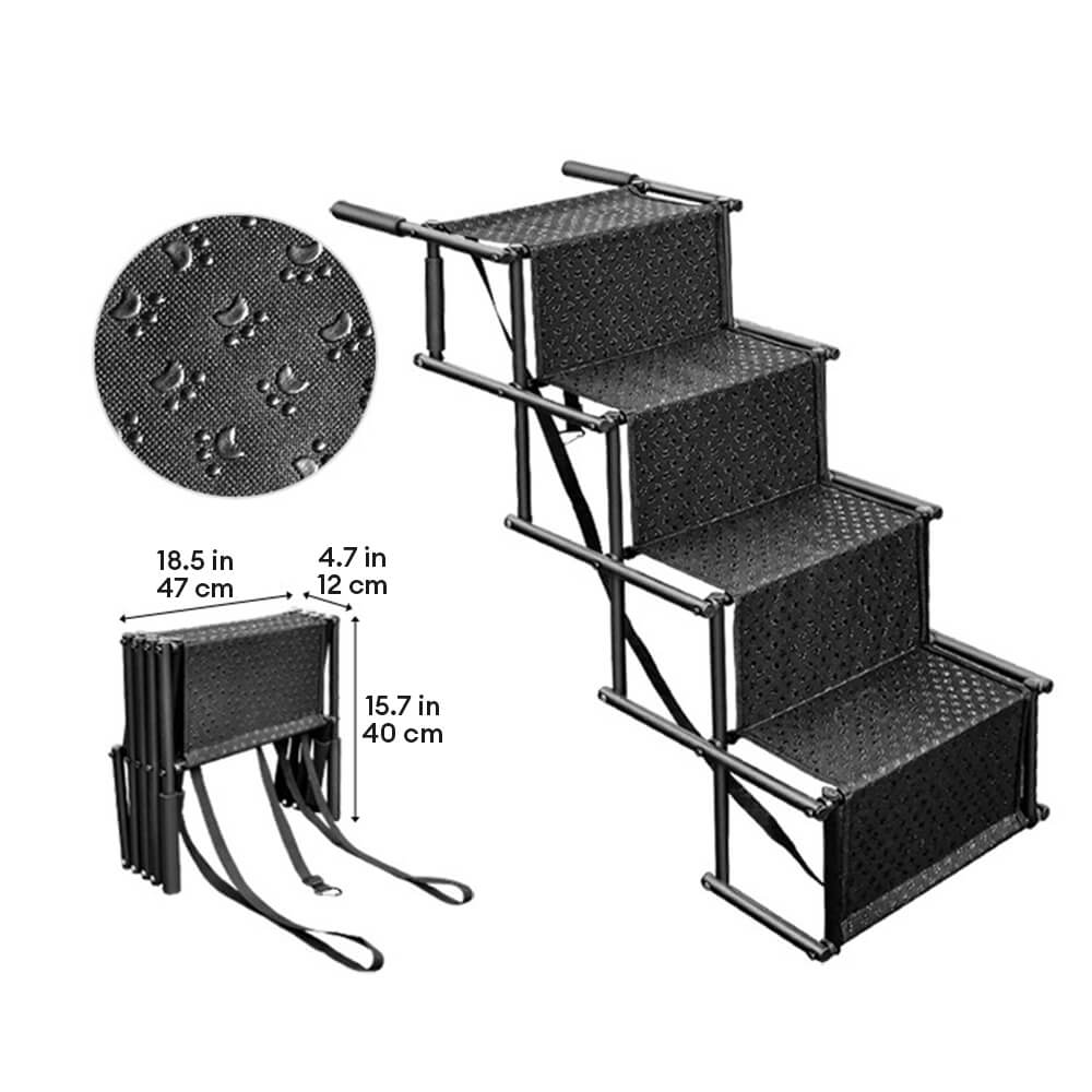 Viaje Portable plegable 4 pasos Las escaleras para perros sin deslizamiento