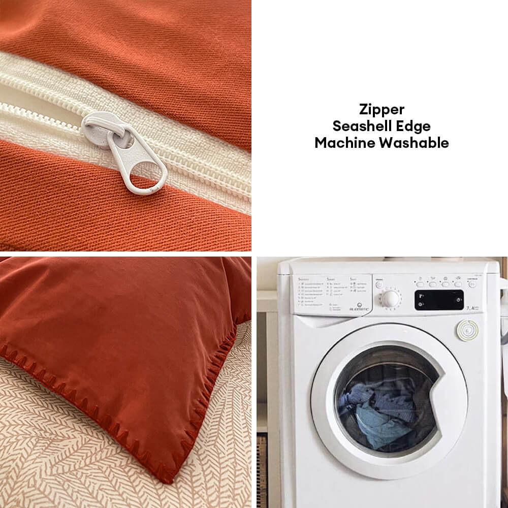 Classic Leaf Style Pure Cotton Sanded Bedding