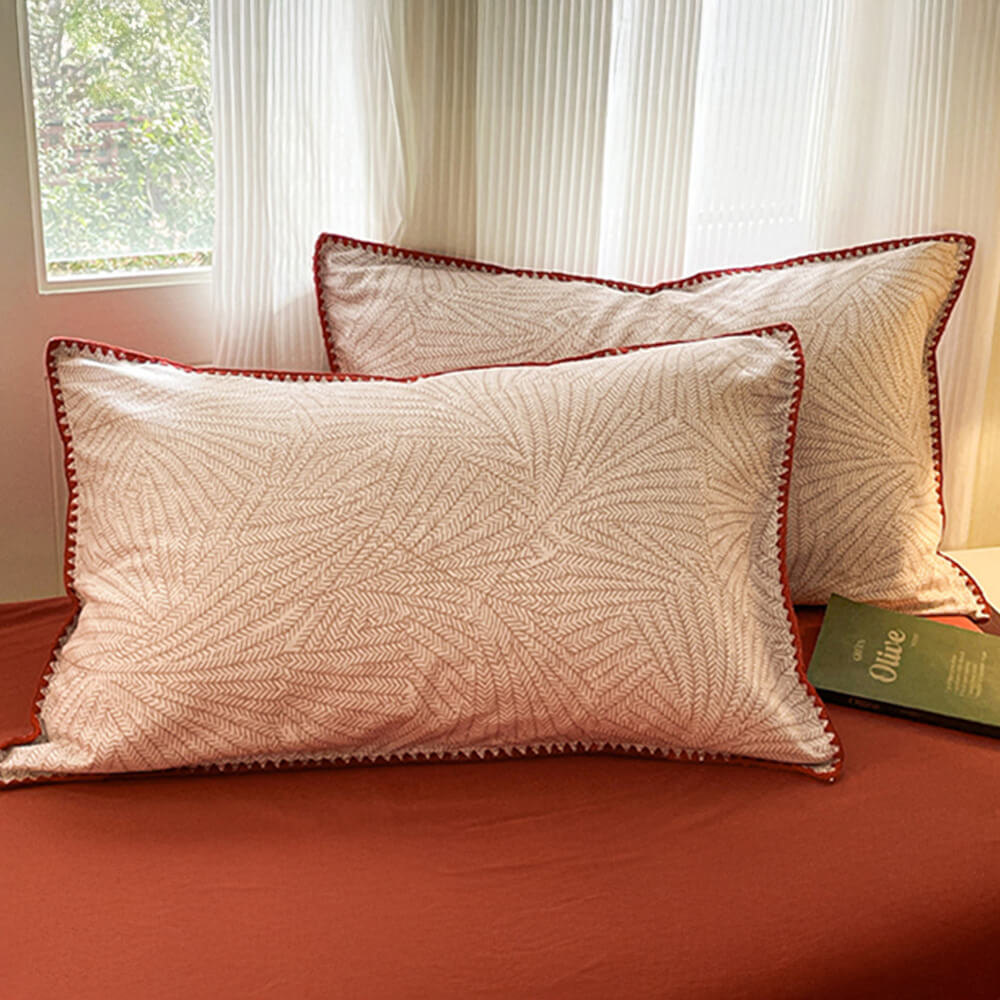 Classic Leaf Style Pure Cotton Sanded Bedding